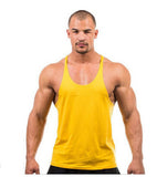 Candy Color Tank Tops Men Summer GYM Fitness Casual Loose Athletic Vests Sleeveless Tanks Tee - unitedstatesgoods