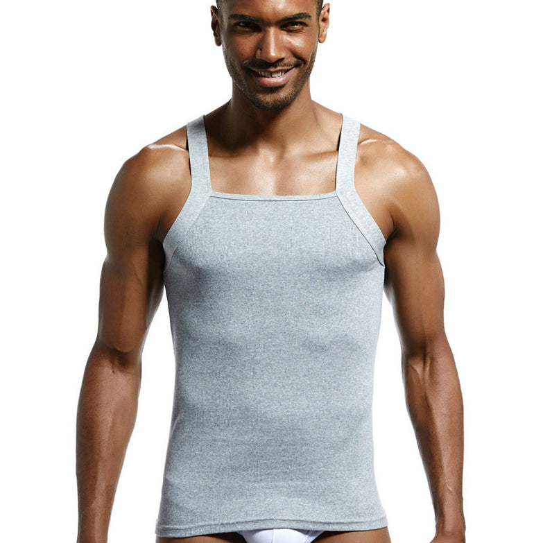 Men's Fashion Vest Home Sleep Casual Men Colete Cotton Tank Top Solid T-shirts Gay Sexy Top Clothes Sleeveless Garment - unitedstatesgoods