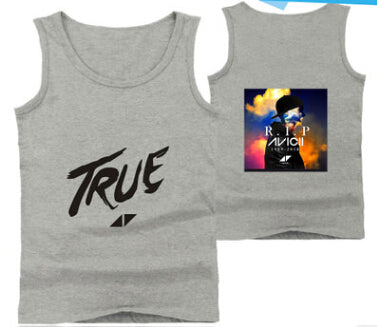 Mens Casual Tank Tops Summer Sleeveless T-shirt Vest Men Underwear Crew Neck Athletic Vest Sweden DJ Avicii Print Vests Tees Male Tops - unitedstatesgoods