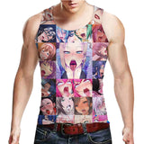 Alisister Ahegao 3D Tank Top Men Colorfully Cartoon Vest Tops Casual Sleeveless Undershirts Bodybuilding Summer Funny Tee Vest - unitedstatesgoods