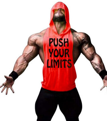 PUSH YOUR LIMITS Men Vests Summer GYM Tank Tops Hooded Tanks Athletic Top - unitedstatesgoods