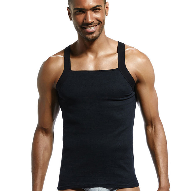 Men's Fashion Vest Home Sleep Casual Men Colete Cotton Tank Top Solid T-shirts Gay Sexy Top Clothes Sleeveless Garment - unitedstatesgoods