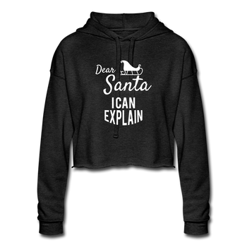 Women's Santa Cropped Hoodie - deep heather