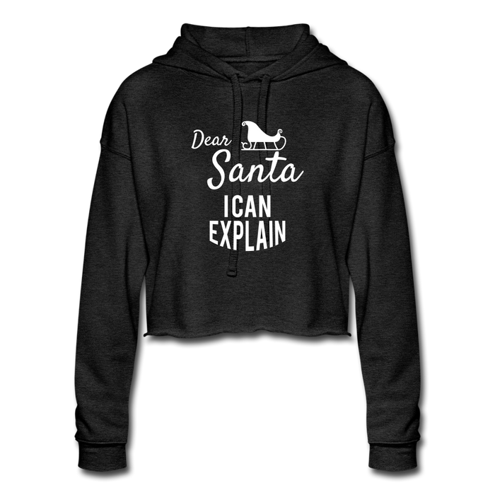 Women's Santa Cropped Hoodie - deep heather